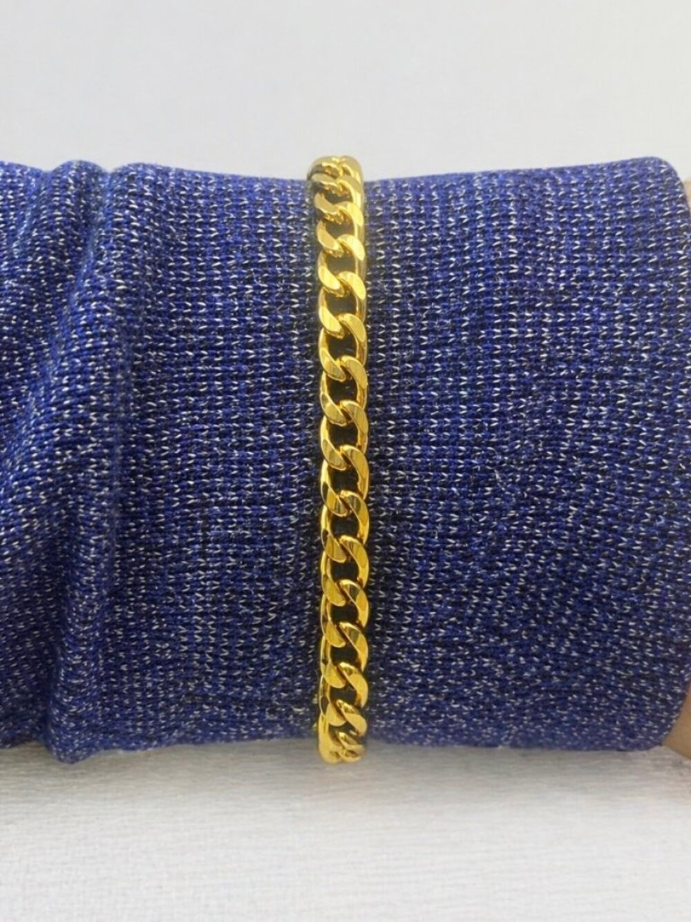7.5"-11"MEN Stainless Steel 8mm Gold Plated Miami Cuban Curb Link Bracelet